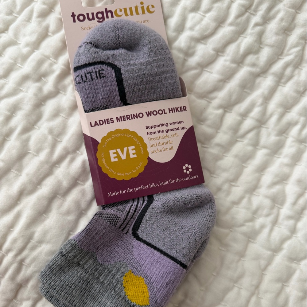 Eve Purple and Gray Merino Wool Athletic Socks